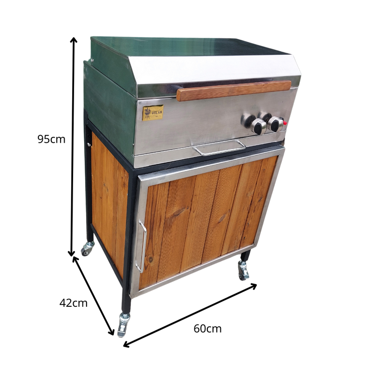 باربیکیو گازی اصلان مدلE60 کابینت دار استیل