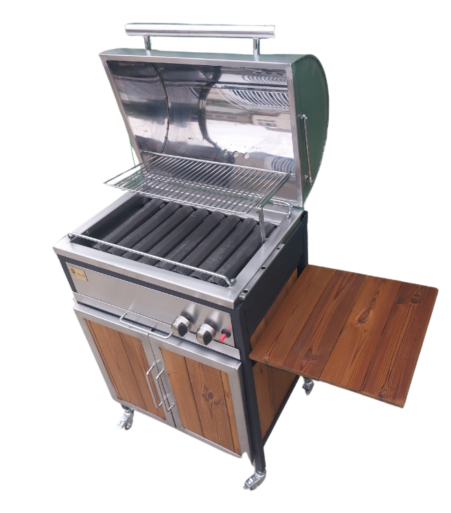 باربیکیو گاز اصلان مدلE60استیل کابینتی درب گرد