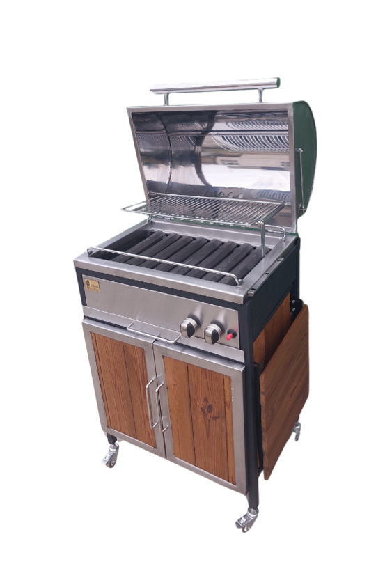 باربیکیو گاز اصلان مدلE60استیل کابینتی درب گرد