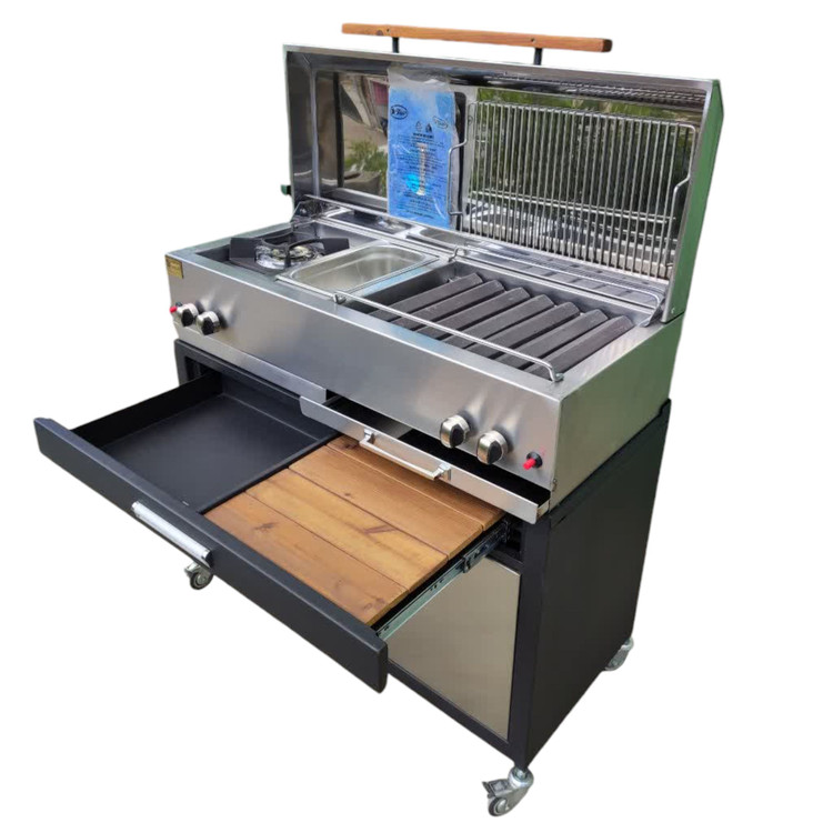 باربیکیو گازی اصلان مدل E100 سرخ کن دار